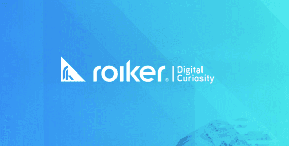 Logo of Rolker with the tagline Digital Curiosity on a blue gradient background.